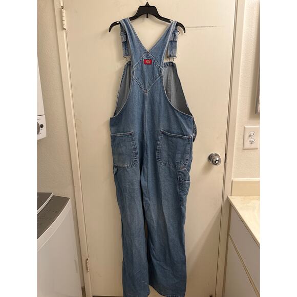 VTG Mens Dickies Denim Overalls 42x32 Workwear Baggy Skater Y2K Streetwear Gorp - Picture 4 of 6